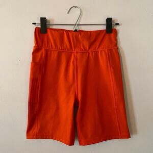 Savage X Fenty Sport Orange Biker Shorts Workout Women's size 12 / 14 Large